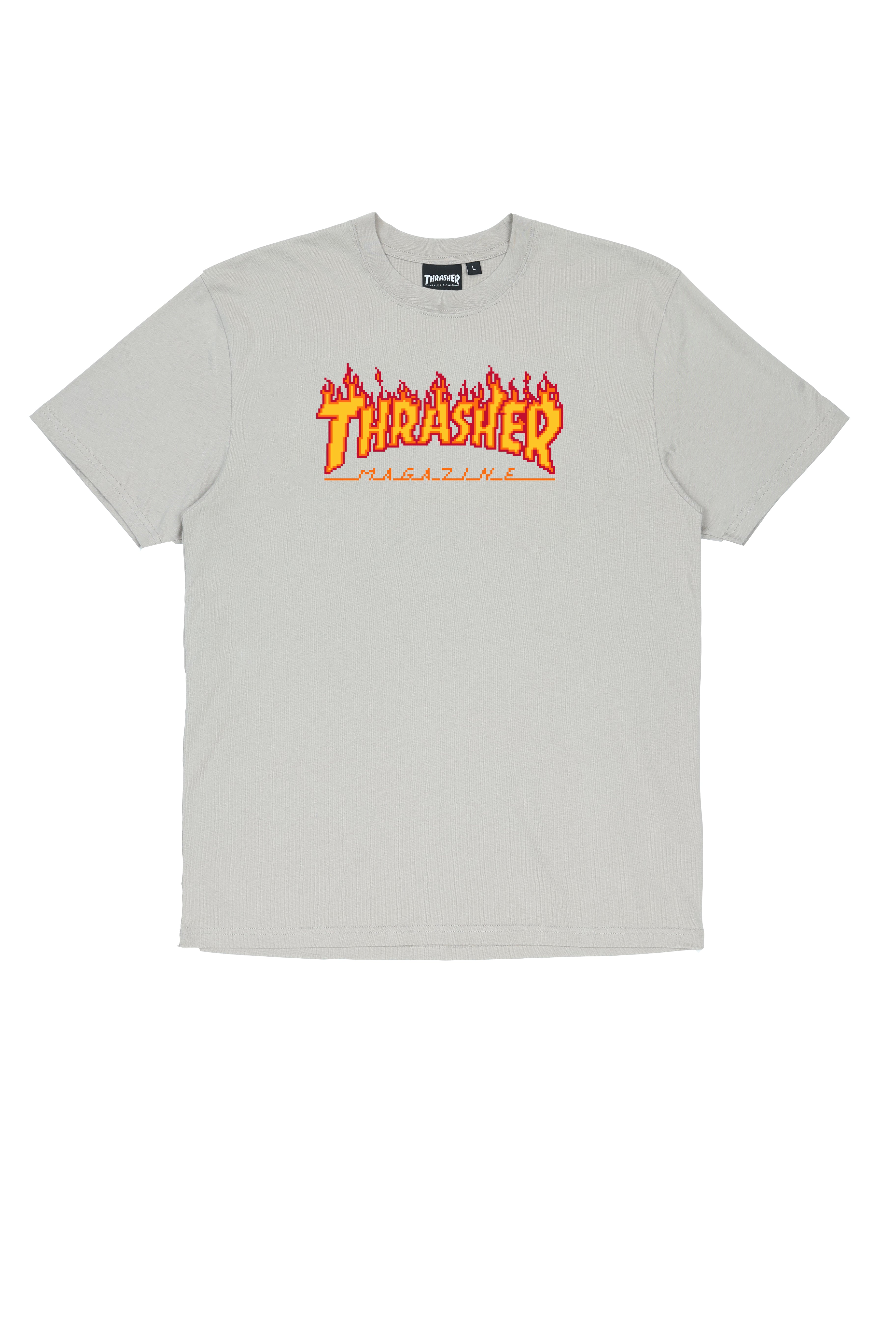 Thrasher COLOR 8 BIT S S T SHIRT Grey S